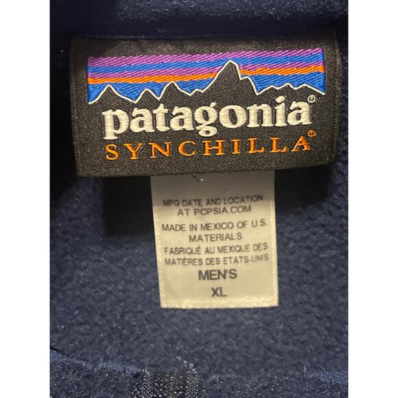 PATAGONIA 25185 Synchilla Fleece Vest Waistcoat Jacket Recycled Material Blue XL - Picture 5 of 7